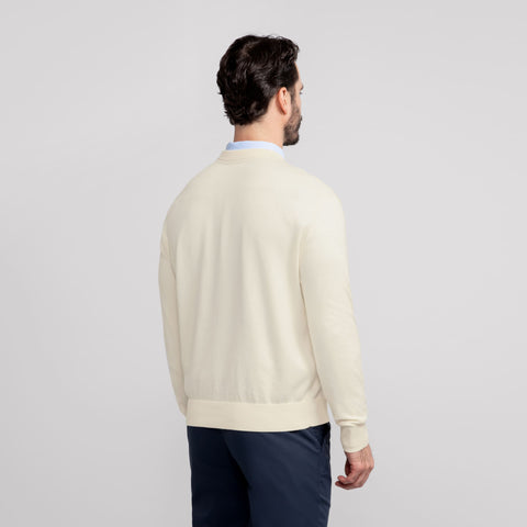 Back view of the Anytime Crewneck Sweater in Cream