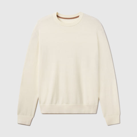 The Anytime Crewneck Sweater Pack in Cream folded on a neutral background