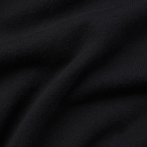 The Anytime Crewneck Sweater in True Black, flat lay on white background.
