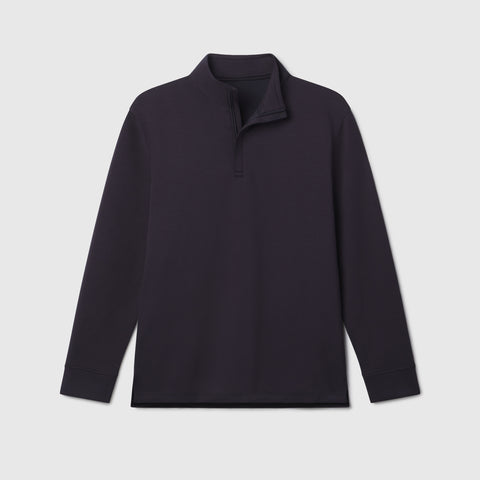 Detail view of the Sandwash Quarter-Zip in Deep Blue
