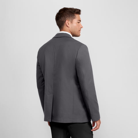 Back view of the Jetsetter Blazer Charcoal Gray showing fit