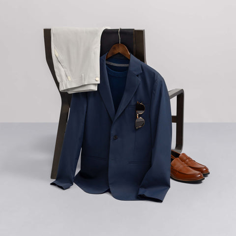 The Jetsetter Blazer in Deep Blue lifestyle view
