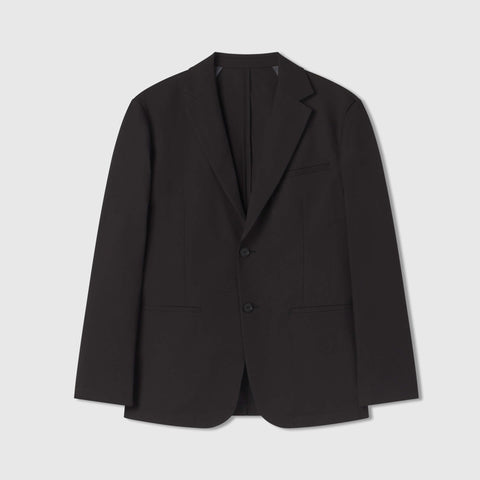 Detail of the Jetsetter Blazer True Black showing fabric texture
