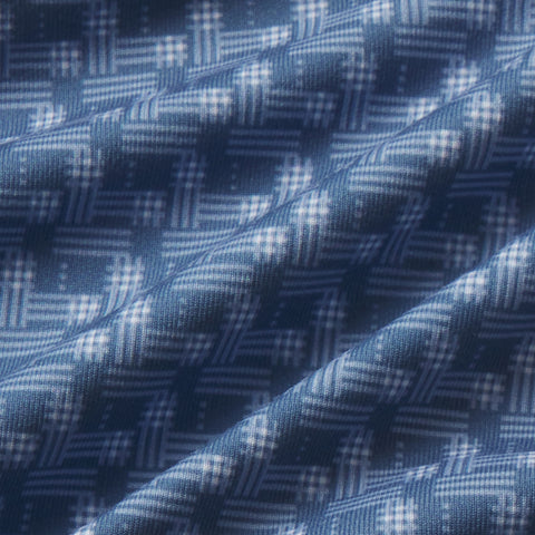 Detail view of Clubhouse Performance Polo in Bering Sea Gridline