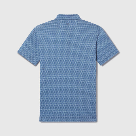Man wearing Clubhouse Performance Polo in Bering Sea Gridline