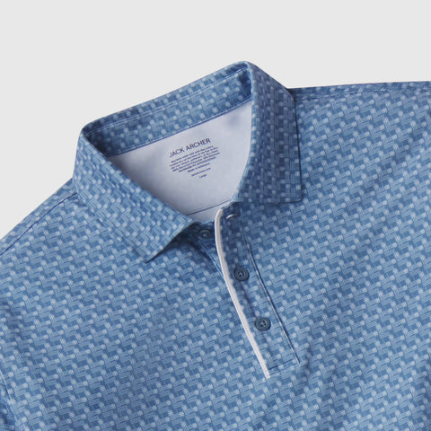 Lifestyle moment in Clubhouse Performance Polo, Bering Sea Gridline