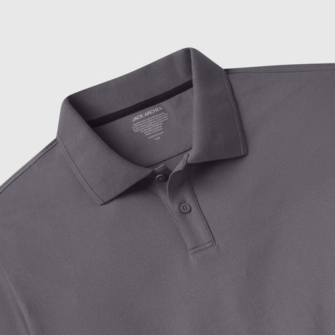 The Clubhouse Pique Polo in Charcoal Gray lifestyle view