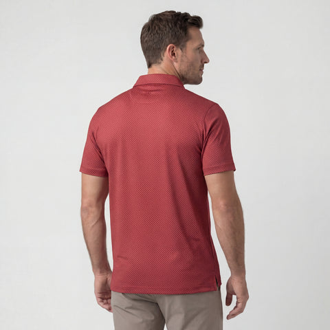 Back view of the Clubhouse Performance Polo in Red Brickline