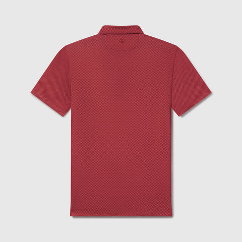 The Clubhouse Performance Polo in Red Brickline on a neutral background