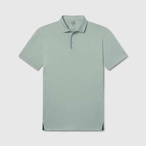 Light green polo shirt on a light gray background