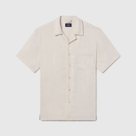 The Getaway Linen Shirt in Canvas detail view