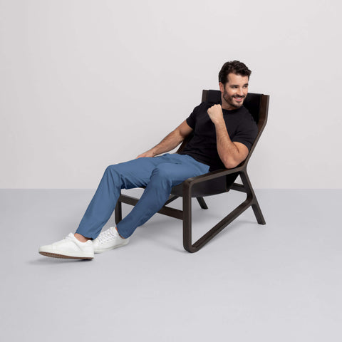 The Jetsetter Tech Pant Relaxed Fit in Bering Sea in a casual outdoor setting