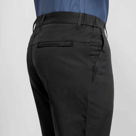 Back detail of the Jetsetter Tech Pant Slim Fit in Space Black.