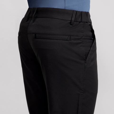 Back detail of the Jetsetter Tech Pant Straight Fit in True Black.