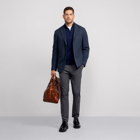 The Jetsetter Quarter-Zip Sweater in Navy lifestyle view