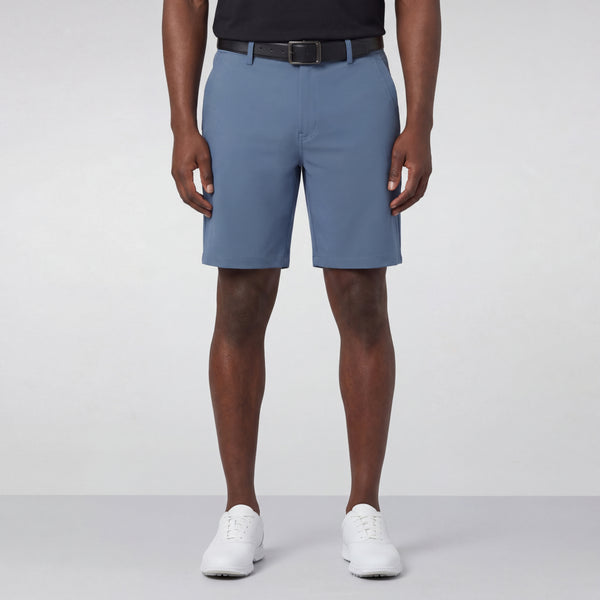 A man wearing the Jetsetter Tech Short 7" in Bering Sea