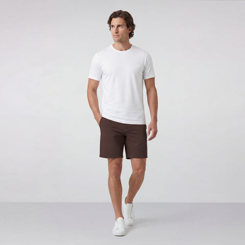 Additional view of the Jetsetter Tech Short 7 inches in Bourbon Brown