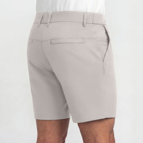 The Jetsetter Tech Short 7" in Sand Stone lifestyle view