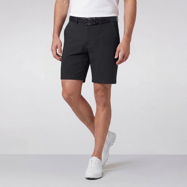 A man wearing the Jetsetter Tech Short 7" in Space Black
