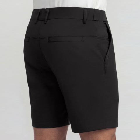 Back view of the Jetsetter Tech Short 7 inches in True Black