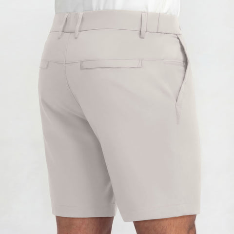Back view of the Jetsetter Tech Short 9 inches in Sand Stone
