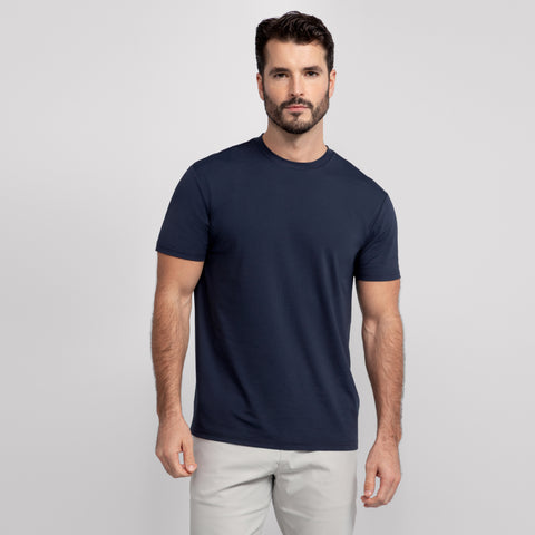 Men's Jetsetter Performance Tee in Deep Blue, front view