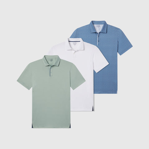 The Clubhouse Polo Pack with multiple polos in various colors