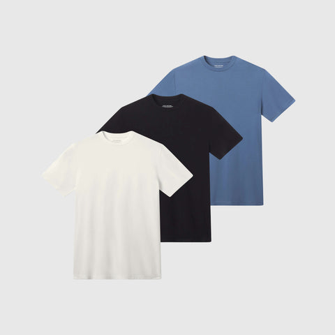 The Jetsetter Tee Pack, 3-pack bundle on a neutral background