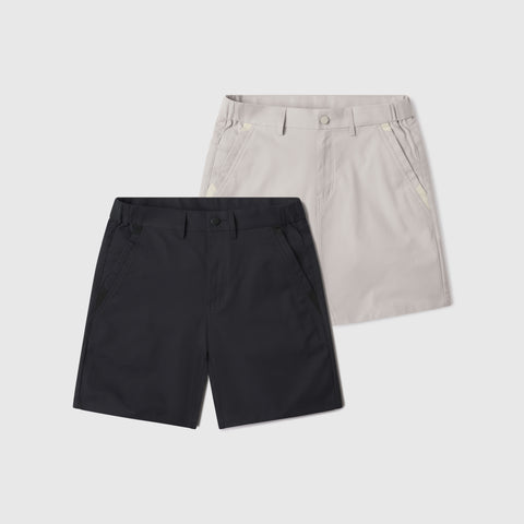 The Jetsetter Tech Short Pack, 2-pack bundle on a neutral background
