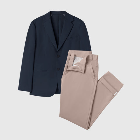The Everyday Executive Kit with blazer and tech pant styled on a model.