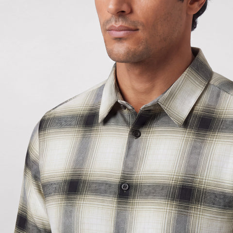 The Anytime Plaid Shirt in Blackwatch Cream Plaid, casual wear