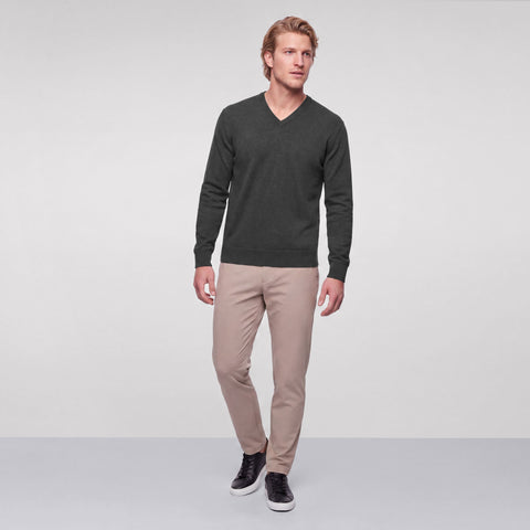 Anytime V-Neck Sweater -- Dark Heather Gray