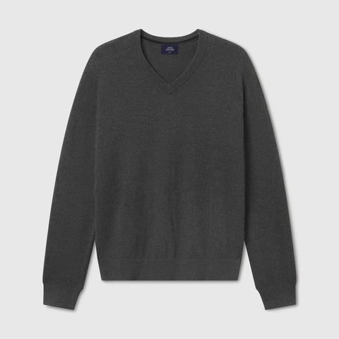Anytime V-Neck Sweater -- Dark Heather Gray