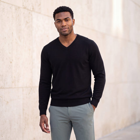 Anytime V-Neck Sweater -- True Black