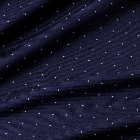 Detail shot of the Clubhouse Performance Polo in Navy Micro Dot