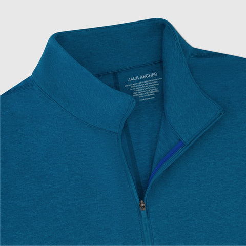 The Clubhouse Range Quarter-Zip in Pacific Blue, lifestyle moment