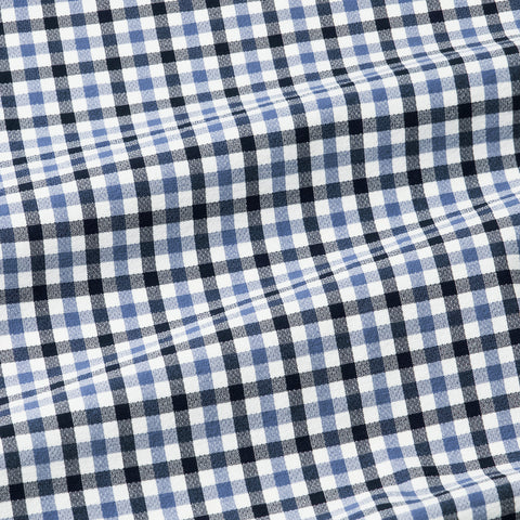 The Everywear Shirt Standard Length in Micro Check styled in a casual setting.