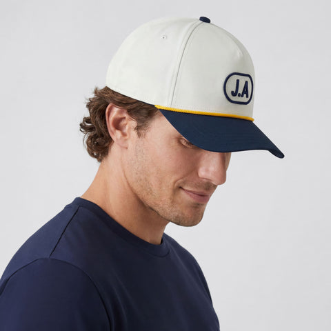 Detail view of the Archer Rope Hat in Cool Gray