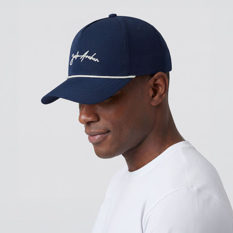 Detail view of the Archer Signature Hat in Navy