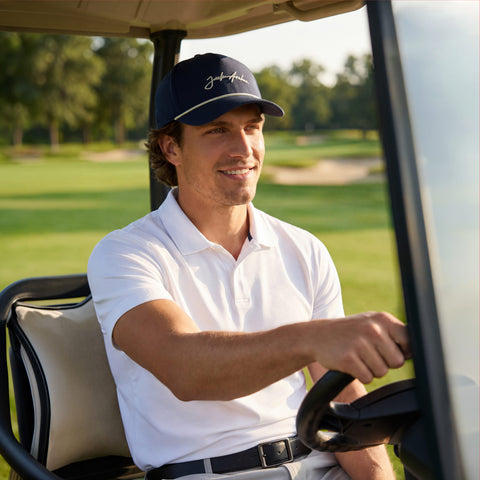 The Archer Signature Hat in Navy, lifestyle shot