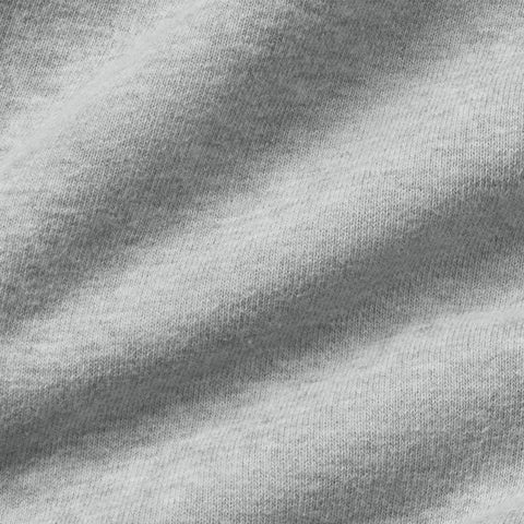 Close-up of heather gray terry fabric.