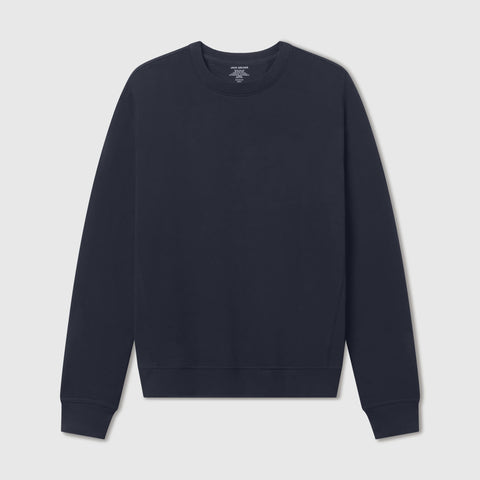 Midnight navy crewneck sweatshirt shown flat against a light background.