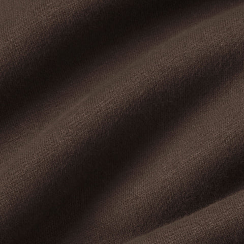 Close-up of espresso brown terry fabric.