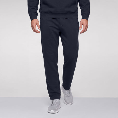 Midnight navy sweatpants and matching hoodie, shown from the front at the waist down.