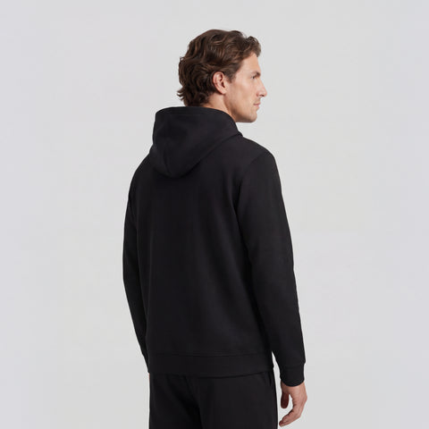 Back view of the Sandwash Hoodie True Black showing fit