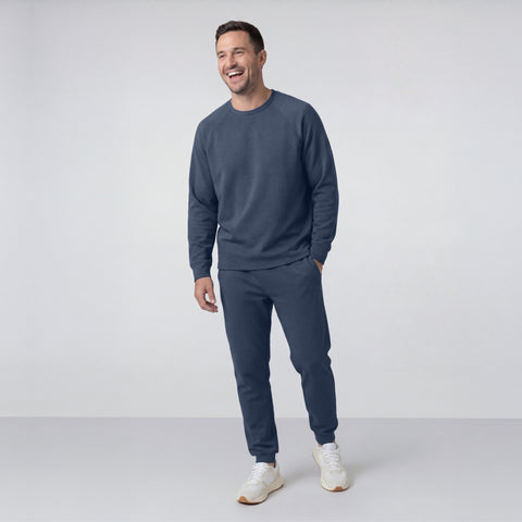 Man modeling the Sandwash Jogger in Tidal Blue from the side
