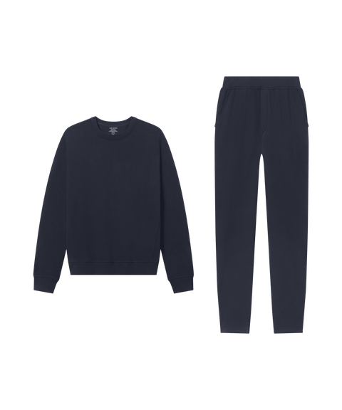 Reset Terry Crew Sweatshirt Midnight - Off Duty look