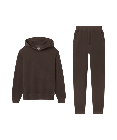 Reset Terry Hooded Sweatshirt Espresso - Off Duty look
