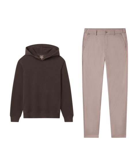 Reset Terry Hooded Sweatshirt Espresso - Travel look