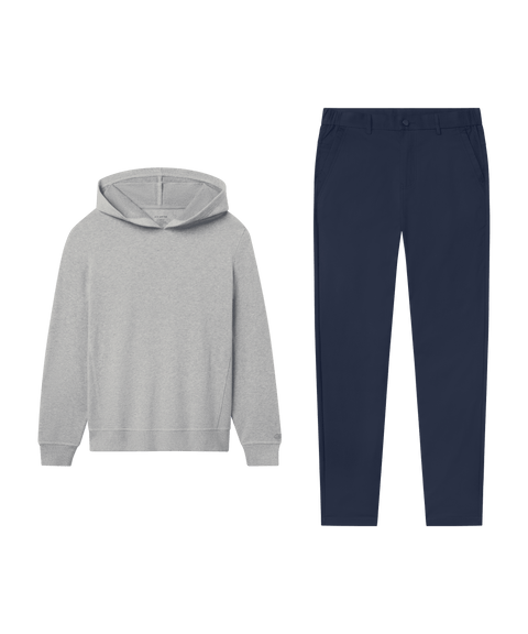 Reset Terry Hooded Sweatshirt Heather Gray - Travel look